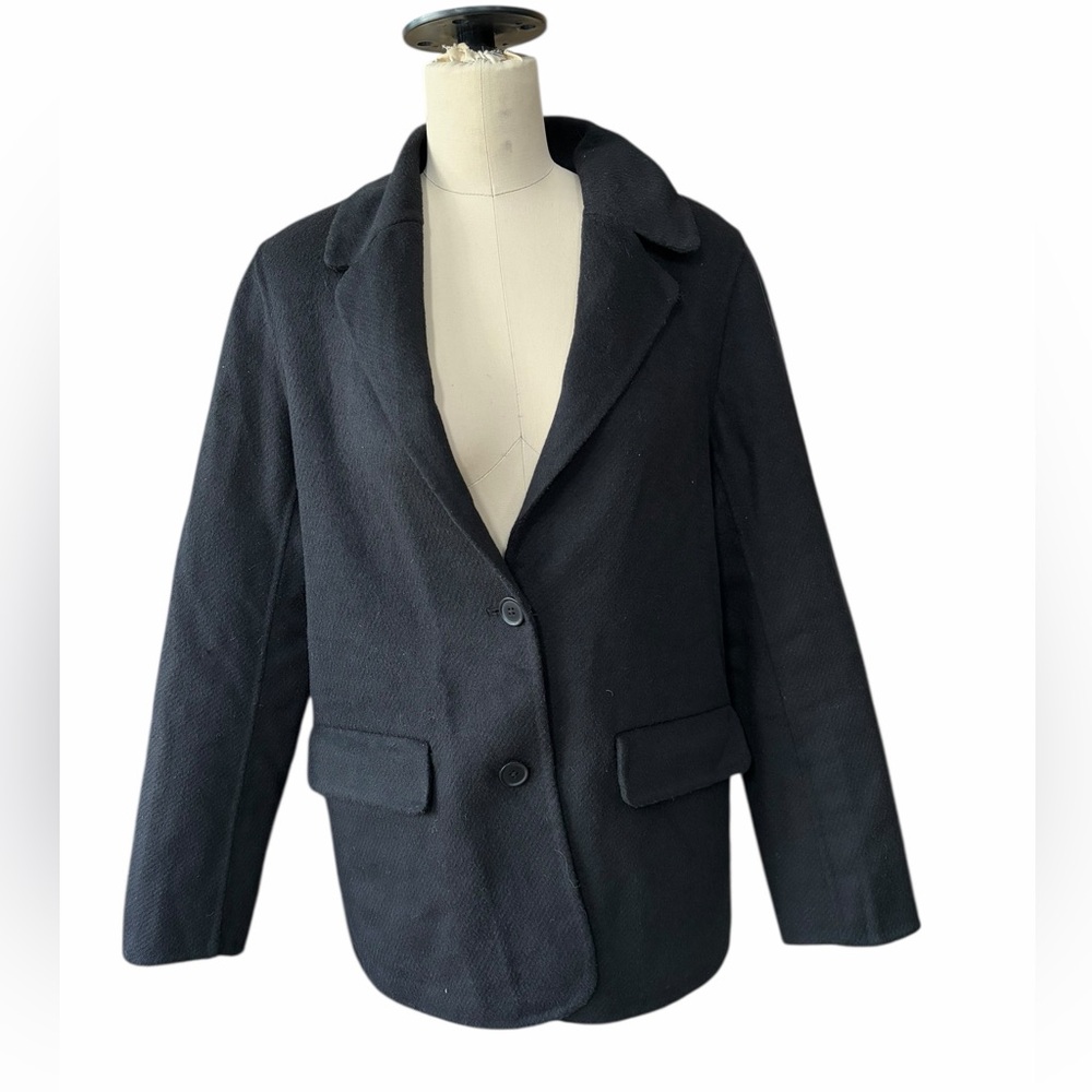Abercrombie & Fitch Black Wool Blend Pea jacket size medium